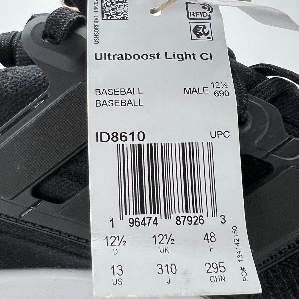 Adidas UltraBoost Light Cleat 'Black White' Baseball nby ID8610 Mens Size 13 - Picture 8 of 8